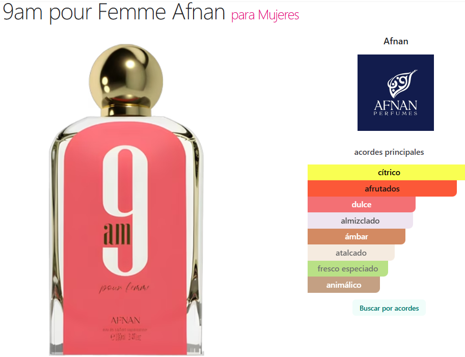 9 AM Pour Femme Pink Afnan 